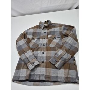 Scorpion EXO Covert Moto Flannel Jacket Mens Small Brown Plaid Lined Insulated